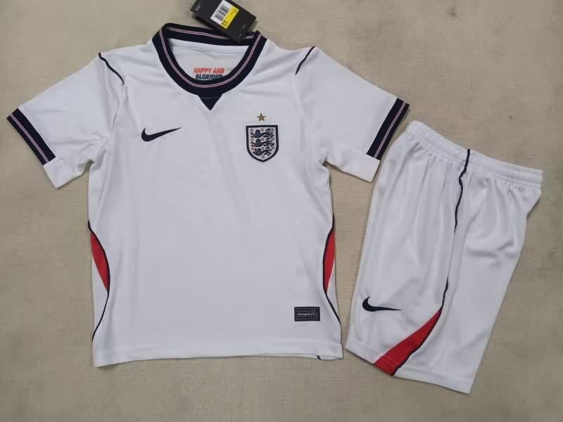 England 2026 Kids Home Soccer Jersey And Shorts