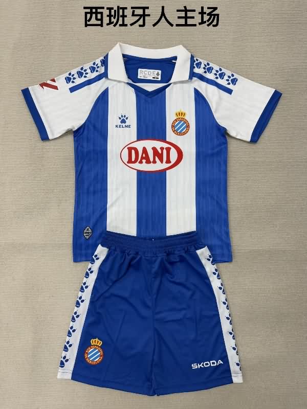 Espanyol 25/26 Kids Home Soccer Jersey And Shorts