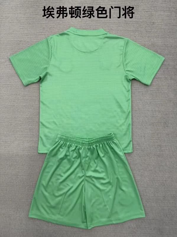 Everton 25/26 Kids Goalkeeper Green Soccer Jersey And Shorts