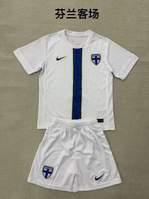 Finland 2025 Kids Home Soccer Jersey And Shorts