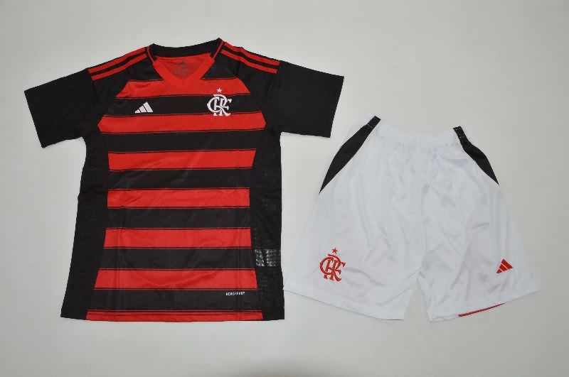 Flamengo 2025 Kids Home Soccer Jersey And Shorts
