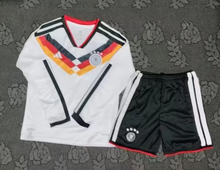 Germany 2026 Kids World Cup Home Long Sleeve Soccer Jersey And Shorts