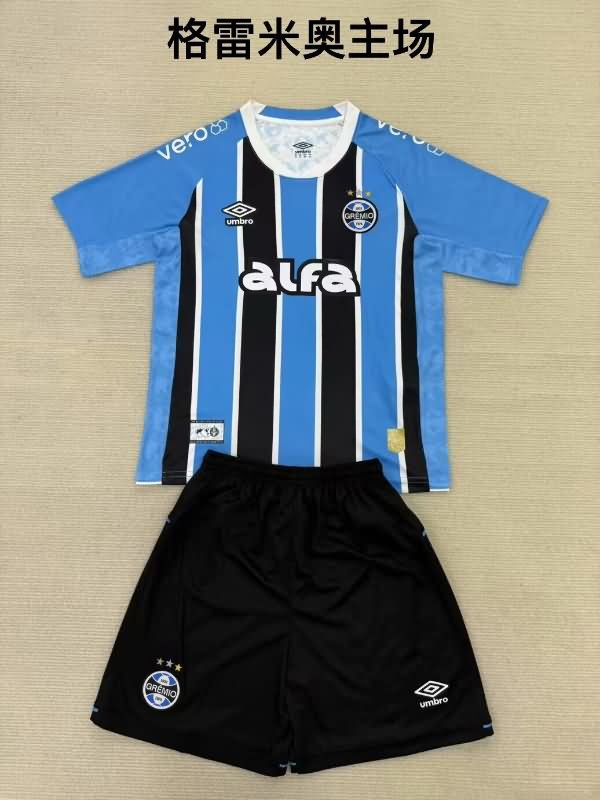Gremio 2025 Kids Home Soccer Jersey And Shorts