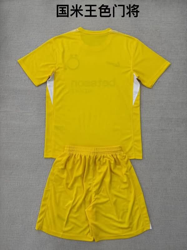 Inter Milan 25/26 Kids Goalkeeper Yellow Soccer Jersey And Shorts