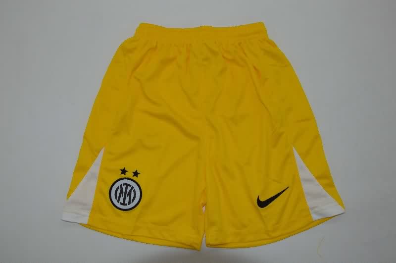 Inter Milan 25/26 Kids Goalkeeper Yellow Soccer Jersey And Shorts