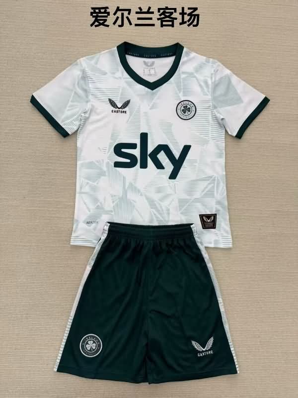 Ireland 2025 Kids Away Soccer Jersey And Shorts