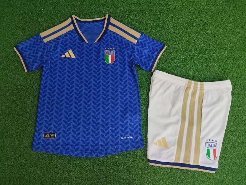 Italy 25/26 Kids Home Soccer Jersey And Shorts (Player)