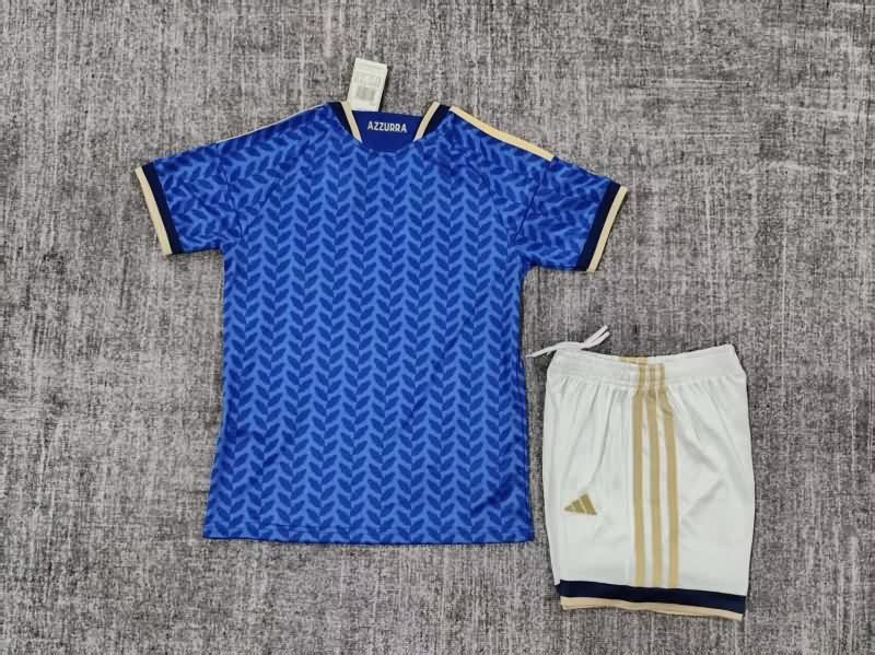 Italy 2025 Kids Home Soccer Jersey And Shorts