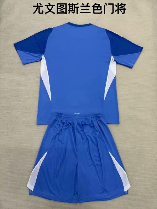 Juventus 25/26 Kids Goalkeeper Blue Soccer Jersey And Shorts