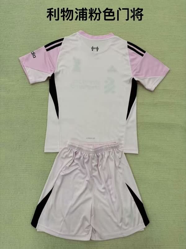 Liverpool 25/26 Kids Goalkeeper Pink Soccer Jersey And Shorts