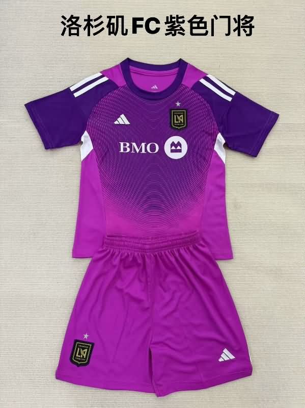 Los Angeles FC 2025 Kids Goalkeeper Purple Soccer Jersey And Shorts