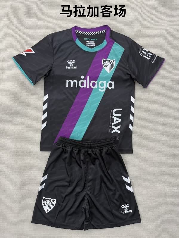 Malaga 25/26 Kids Away Soccer Jersey And Shorts