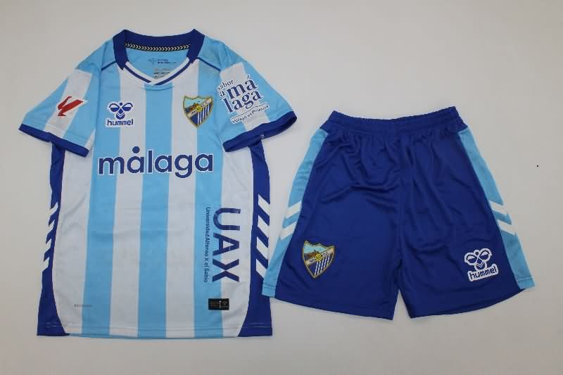 Malaga 25/26 Kids Home Soccer Jersey And Shorts