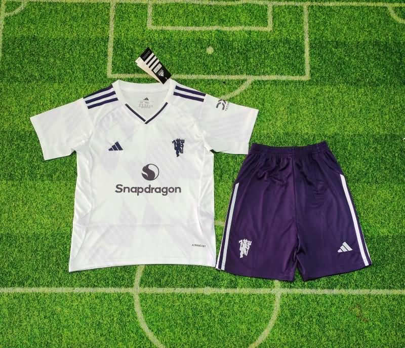 Manchester United 25/26 Kids Away Soccer Jersey And Shorts