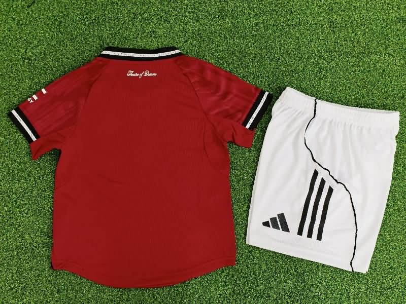 Manchester United 25/26 Kids Home Soccer Jersey And Shorts (Player)