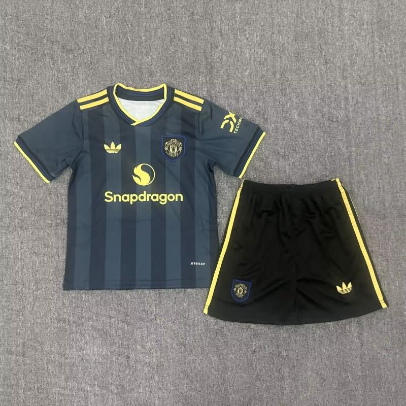 Manchester United 25/26 Kids Third Soccer Jersey And Shorts Leaked