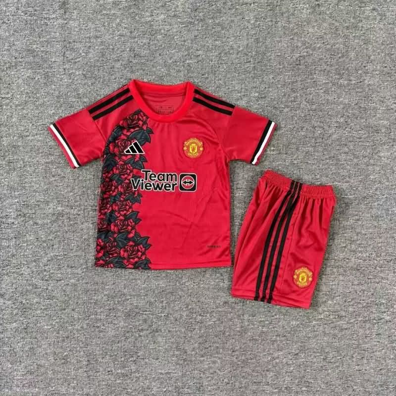 Manchester United 25/26 Kids Training Soccer Jersey And Shorts