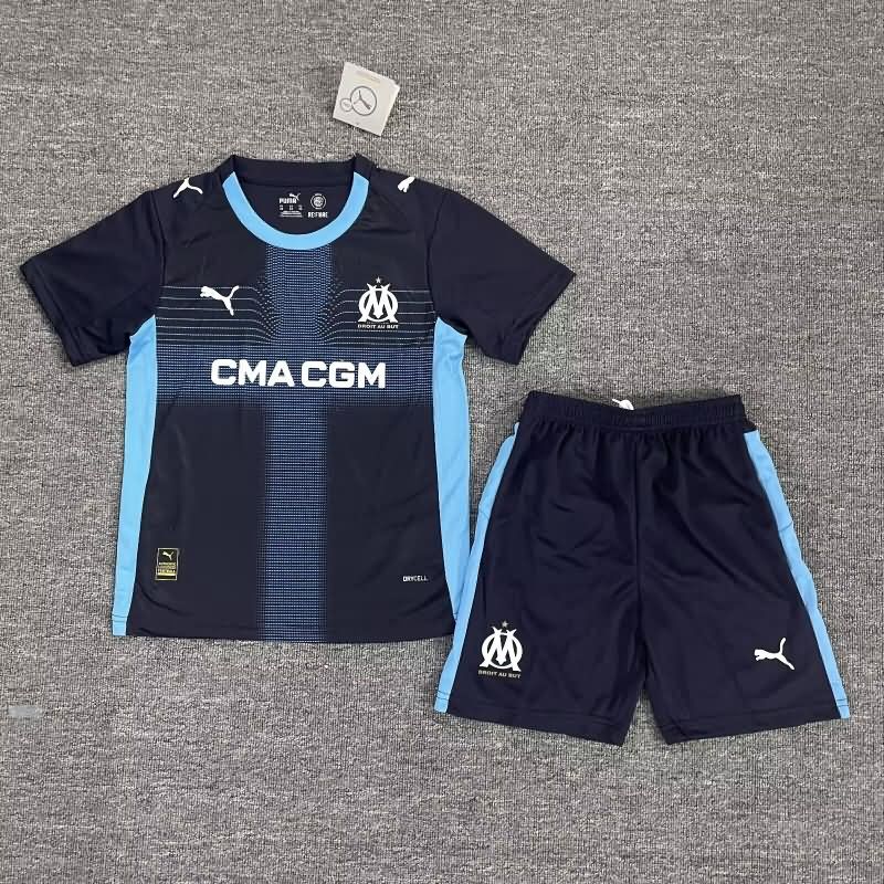 Marseilles 25/26 Kids Away Soccer Jersey And Shorts