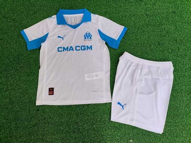 Marseilles 25/26 Kids Home Soccer Jersey And Shorts (Player)