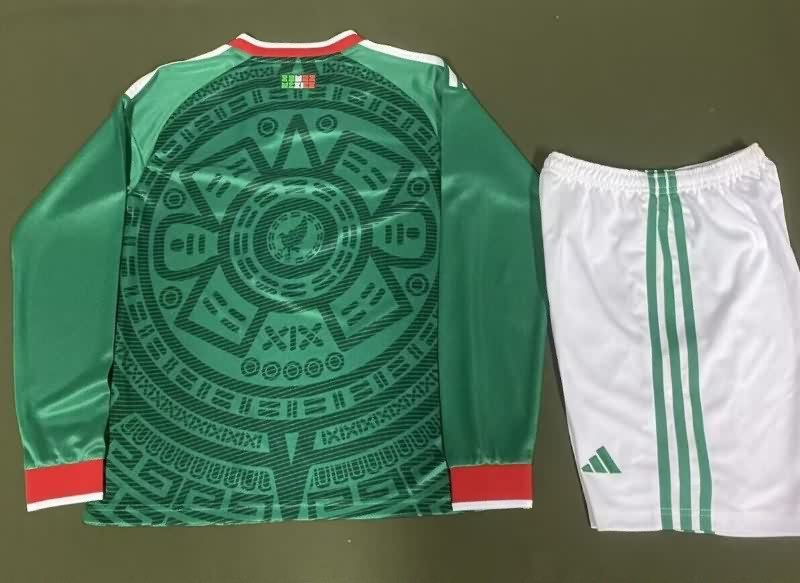 Mexico 25/26 Kids Home Long Sleeve Soccer Jersey And Shorts