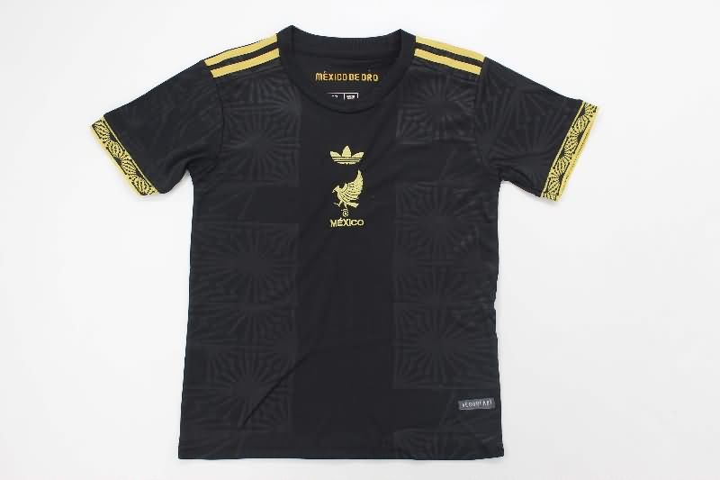 Mexico 2025 Kids Gold Cup Black Soccer Jersey And Shorts