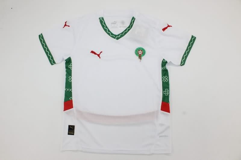 Morocco 2025 Kids Away Soccer Jersey And Shorts