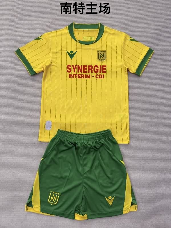 Nantes FC 25/26 Kids Home Soccer Jersey And Shorts