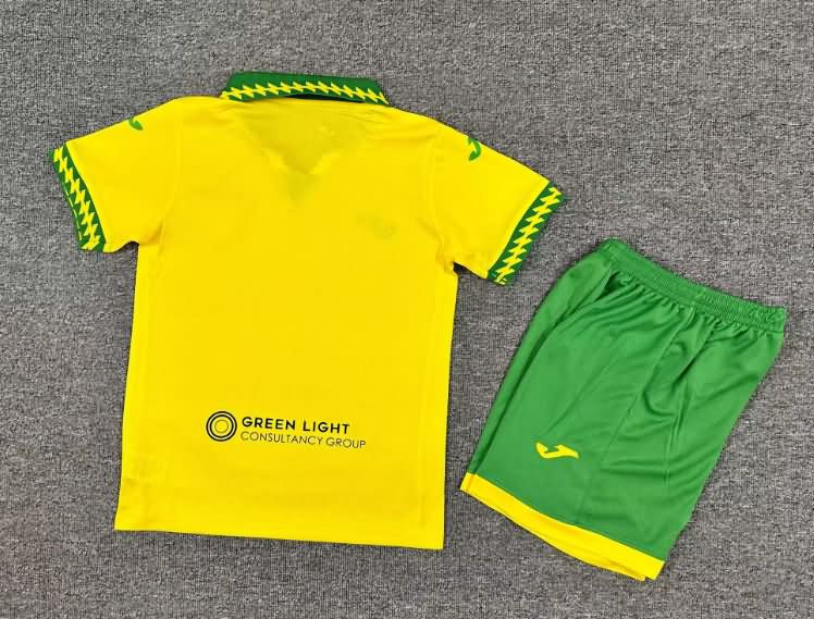 Norwich 25/26 Kids Home Soccer Jersey And Shorts