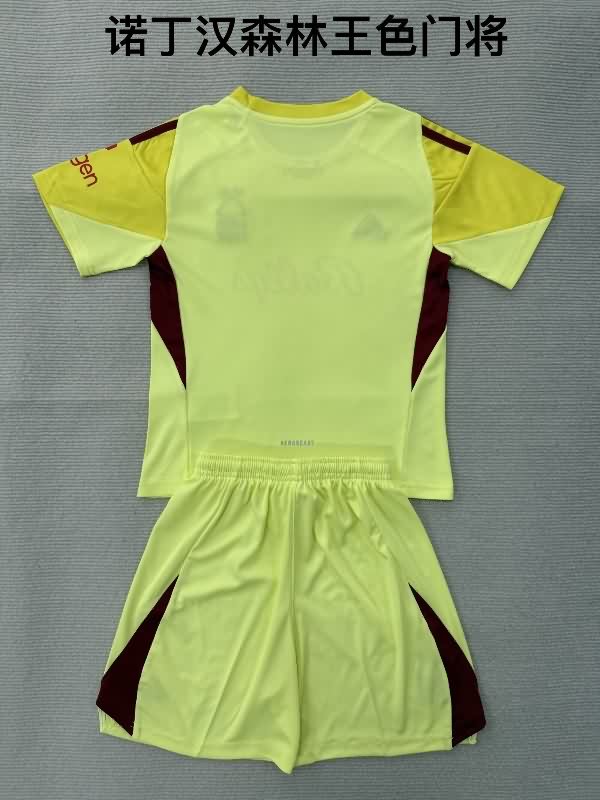 Nottingham Forest 25/26 Kids Goalkeeper Yellow Soccer Jersey And Shorts