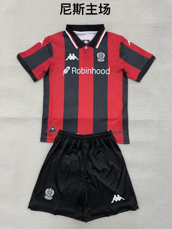 OGC Nice 25/26 Kids Home Soccer Jersey And Shorts