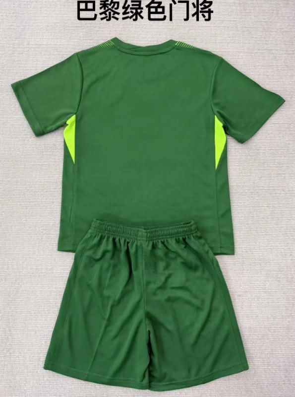 Paris St Germain 25/26 Kids Goaleeper Green Soccer Jersey And Shorts