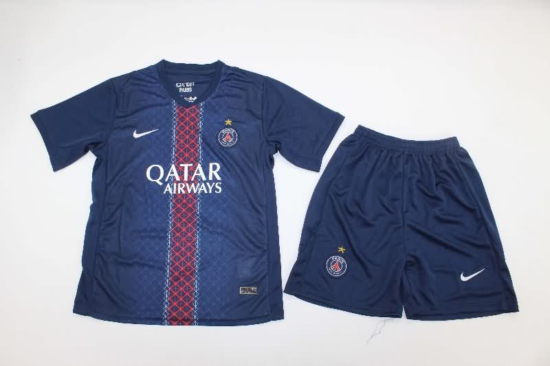 Paris St Germain 25/26 Kids Home Soccer Jersey And Shorts With Star