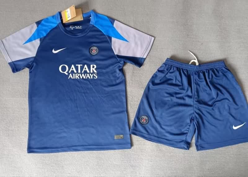 Paris St Germain 25/26 Kids Training Soccer Jersey And Shorts 04