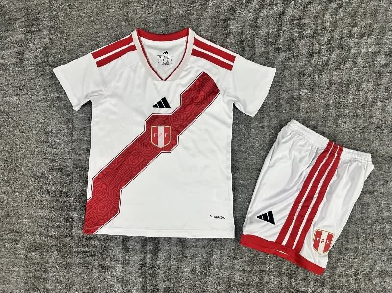 Peru 2026 Kids Home Soccer Jersey And Shorts