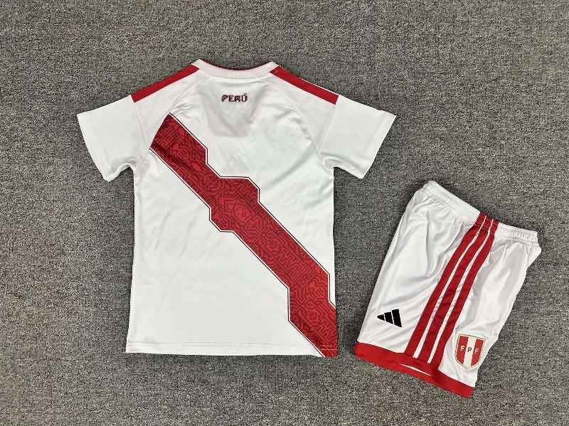 Peru 2026 Kids Home Soccer Jersey And Shorts