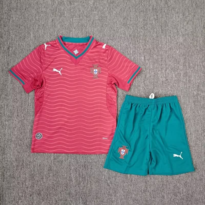Portugal 2026 Kids World Cup Home Soccer Jersey And Shorts Portugal 2026 Kids World Cup Home Soccer Jersey And Shorts