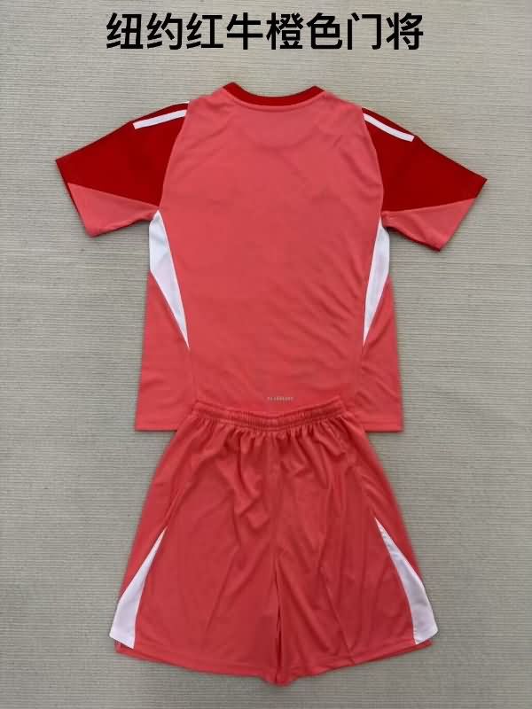 RB New York 2025 Kids Goalkeeper Orange Soccer Jersey And Shorts