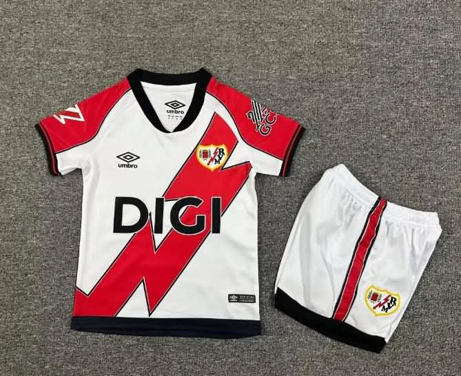 Rayo Vallecano 25/26 Kids Home Soccer Jersey And Shorts