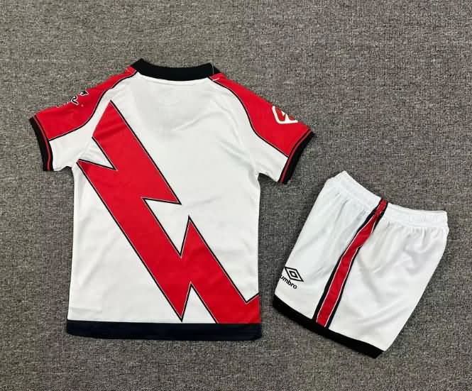 Rayo Vallecano 25/26 Kids Home Soccer Jersey And Shorts
