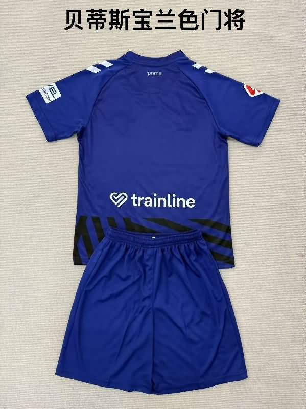 Real Betis 25/26 Kids Goalkeeper Dark Blue Soccer Jersey And Shorts