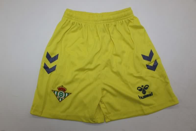 Real Betis 25/26 Kids Goalkeeper Yellow Soccer Jersey And Shorts