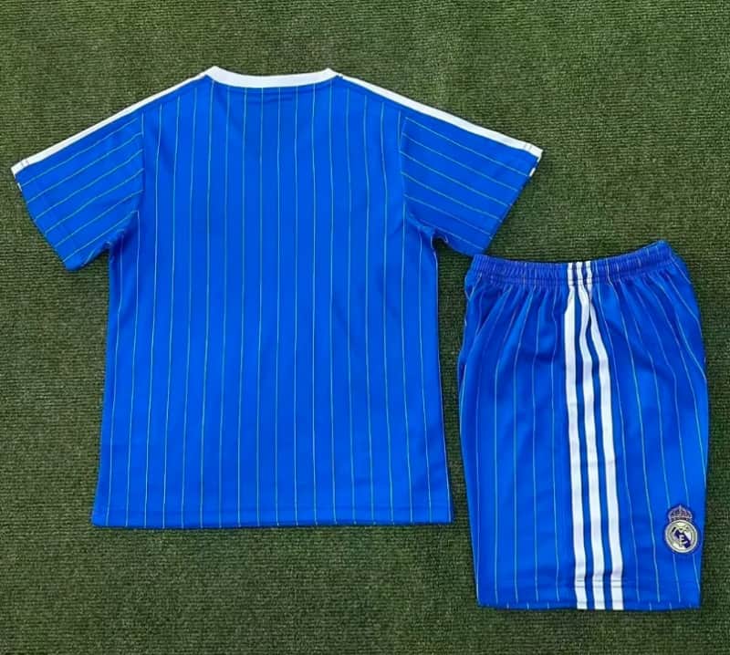 Real Madrid 25/26 Kids Blue Soccer Jersey And Shorts