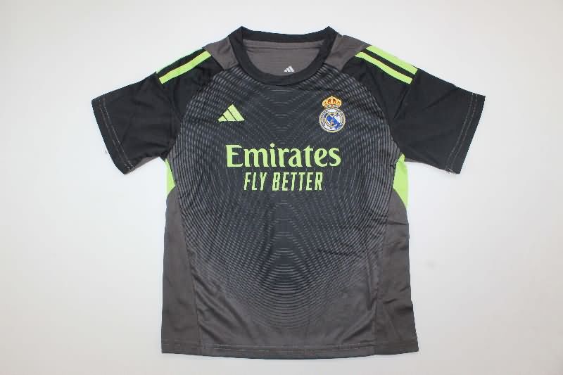 Real Madrid 25/26 Kids Goalkeeper Black Soccer Jersey And Shorts