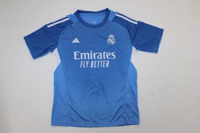Real Madrid 25/26 Kids Goalkeeper Blue Soccer Jersey And Shorts