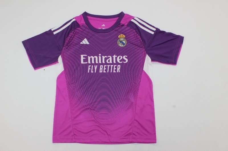 Real Madrid 25/26 Kids Goalkeeper Purple Soccer Jersey And Shorts