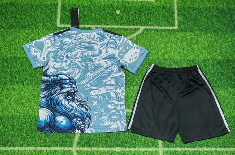 Real Madrid 25/26 Kids Special Soccer Jersey And Shorts 03