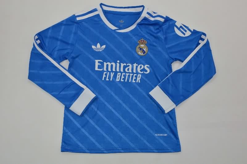 Real Madrid 25/26 Kids Third Long Sleeve Soccer Jersey And Shorts