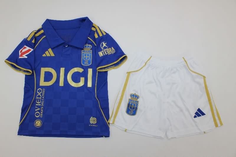 Real Oviedo 25/26 Kids Home Soccer Jersey And Shorts