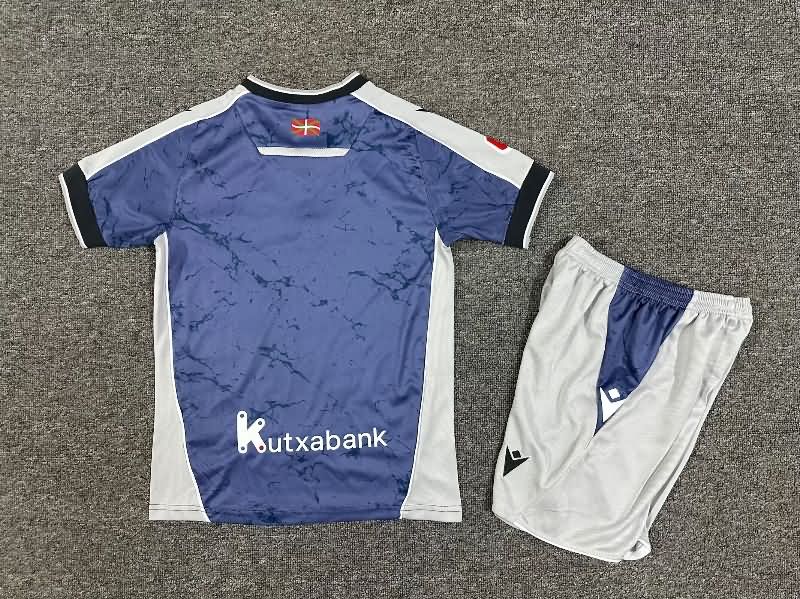 Real Sociedad 25/26 Kids Away Soccer Jersey And Shorts