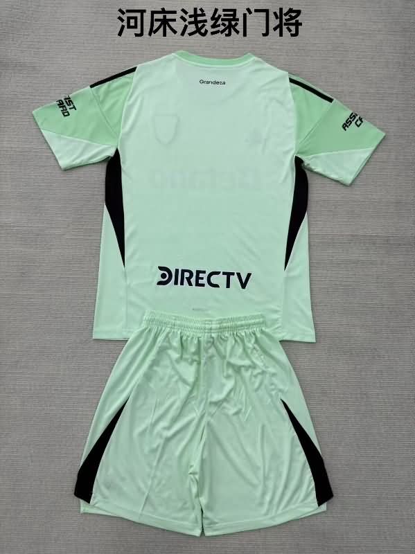 River Plate 25/26 Kids Goalkeeper Green Soccer Jersey And Shorts